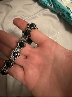 paparazzi Silver-Tone Bracelet with Dark Blue Stones